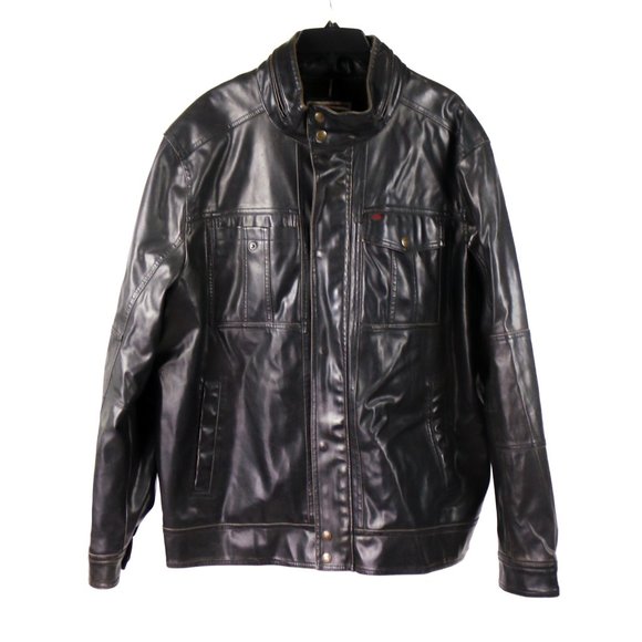 Levi's Size XXL Faux Leather Sherpa Lined Jacket Coat Outerwear